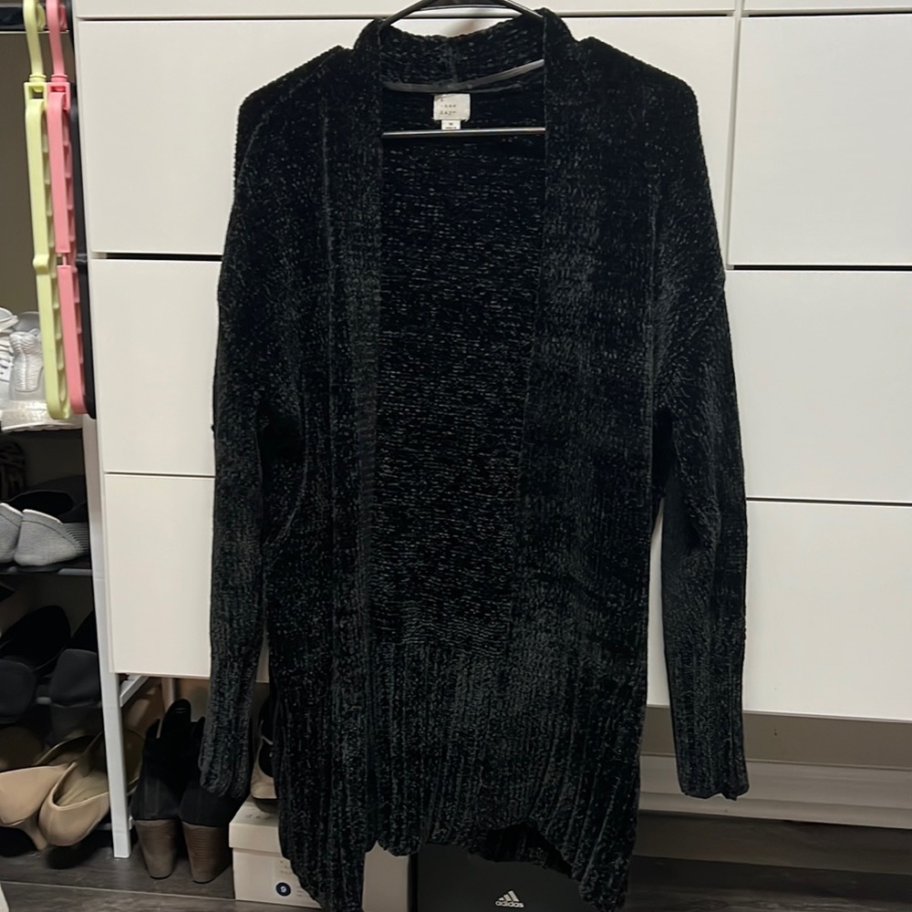 Medium Long Black Cardigan